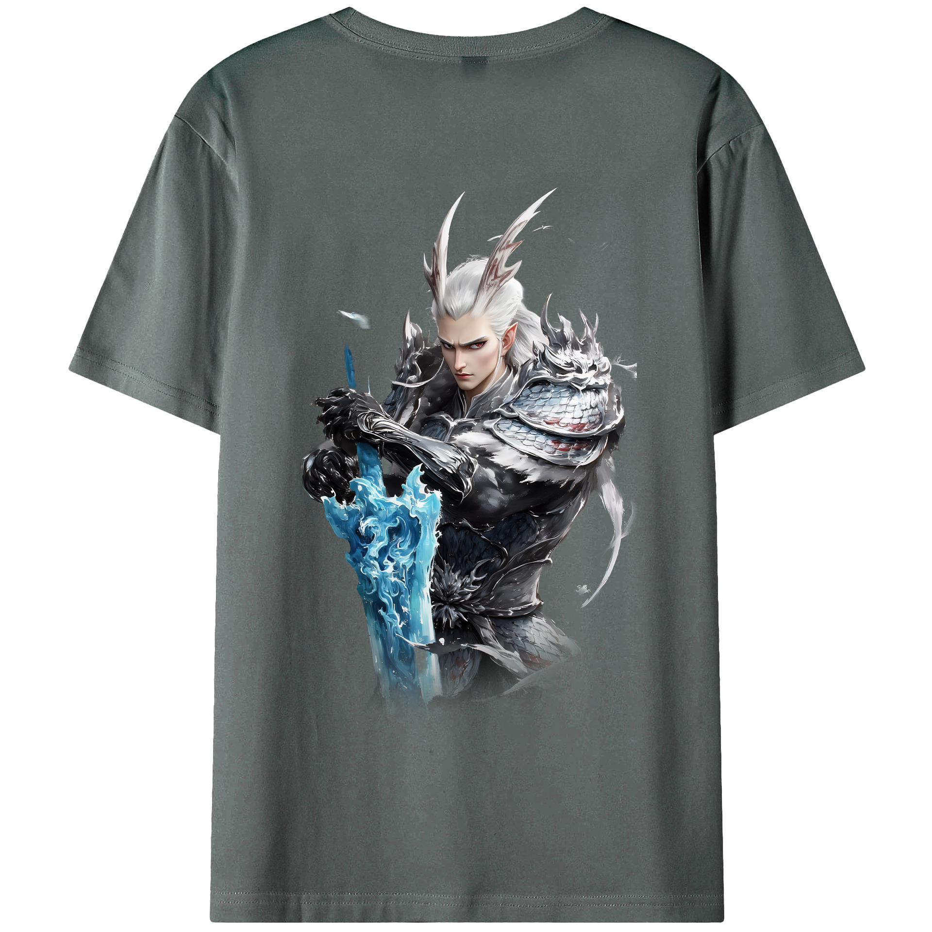 （画像用） Ne Zha 2 ナタ 魔童の大暴れ 綿100％半袖Tシャツ（背面プリント）